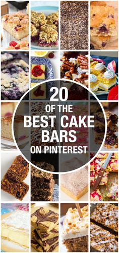 the best cake bars on pinterest are in this collage with text overlay