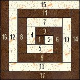 a square with numbers on it and the number elevens in each area is shown below