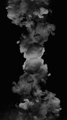 black and white photograph of ink in water