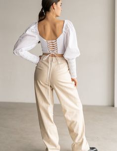 Pants are made from a summer suit fabric. High-waisted, side pockets, there are belt loops.Product parameters:The length of the product: 44,5in/113 cmPants width: 9,5in/24 cmModel's height: 174 cm, she is wearing size S.Season: Spring/SummerComposition: 83% Cotton 15% Linen 2% ElastanCare: Machine wash: 40° C. Spin: 600-800 rpm. Do not use the tumble dryer. Do not use chlorine bleach and stain removers. Ironing of the product: high temperature, from the inside.Size Guide, inches:XS: bust - 32-33 High Waist Belted Bottoms For Spring, High Waist Belted Cuffs Bottoms For Spring, High-waisted Cargo Pants For Spring, Spring High-waisted Cargo Pants For Day Out, High-waisted Cargo Pants For Spring Day Out, High Waist Bottoms With Belted Cuffs For Spring, Spring High-waisted Belted Pants, Belted High-waisted Pants For Spring, Elegant Belted Cotton Pants