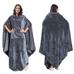 Tirrinia cape blanket is the must have in this winter! This wearable blanket arms free and allows you walk around outdoor & indoor such as walking around the house, witch other wearable blanket like snu couldn't do. Opening let you’re surrounded in luxurious front/back coverage and hands/arms-free convenience without awkward sleeves to get in the way. There’s also a giant pocket in front to storage and keep warm. Tirrinia cape blanket is perfect for indoors and outdoor, great for sports events, lounging, travel, and more. Perfect for all ages.The best gift for your friends and families at Birthday, Mother Day's, Thanksgiving, Christmas, New Year all Holiday. Size：Highth: 60''/ Neck:13'' / Side：40'' Machine wash cold, tumble dry separately at low temperature. Poncho Blanket, Blanket Cape, Mother Days Gift, Blanket Poncho, Comfort Gifts, Outdoor Concert, Hoodie Blanket, Blanket Wrap, Wearable Blanket