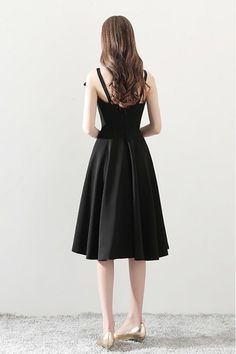 Shop 2018 Black Aline Simple Midi Homecoming Dress for Parties online. SheProm offers formal, party, casual & more style dresses to fit your special occasions. Midi Homecoming Dresses, Black Aline Dress, Dress Tea Length, Dress For Parties, Simple Homecoming Dresses, Midi Party Dress, Blue Skater Dress, Midi Dress Party, Tea Length Dresses