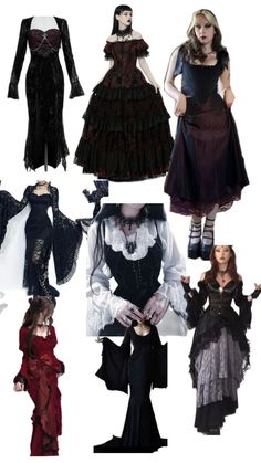 a group of women dressed in gothic costumes