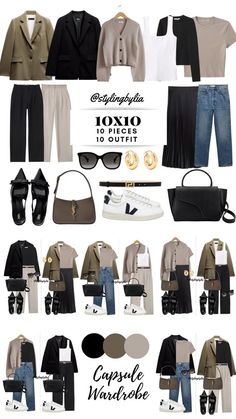 Spring dark neutral capsule wardrobe 10 Day Business Trip Packing, Tasmania Outfit, Winter Outfits Italy, Layered Outfits Fall, Work Trip Outfits, Chic Capsule Wardrobe, Smart Casual Women Outfits, Capsule Wardrobe Women