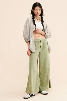 Rent Pieces Of Us Wide-Leg Pants from Nuuly. Pick 6 items for $98/month. Free shipping + returns. Summer Japan, Free People Aesthetic, People Aesthetic, Soft Autumn, The Present, Retro Outfits, Linen Pants, Fitness Inspo, Boho Outfits