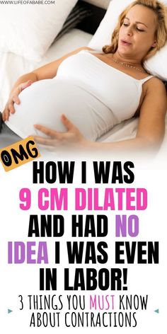 a pregnant woman laying in bed with the caption how i was 9 cm dated and had no idea i was even in labor