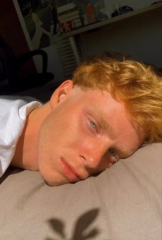 Red Hair Blue Eyes Boy, Double Crown Hairstyles, Ginger Guy, Bleached Hair Men, Red Hair Blue Eyes