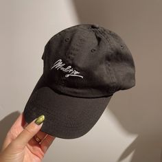 Mod + Jo Baseball Cap - Mod + Jo Trendy Black Dad Hat For Baseball Season, Black Curved Brim Dad Hat For Spring, Black Curved Bill Dad Hat For Spring, Black Dad Hat Baseball Cap For Spring, Black Baseball Cap For Spring, Trendy Black Dad Hat With Embroidered Logo, Trendy Black Dad Hat For Everyday, Black Dad Hat With Embroidered Logo For Everyday, Black Curved Brim Dad Hat