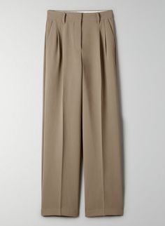 EFFORTLESS PANT - High-waisted, wide-leg pant Wide-leg Pants With Accordion Pleats For Work, Accordion Pleats Wide-leg Work Pants, Timeless Wide-leg Pants With Pressed Crease, Timeless Wide-leg Bottoms With Pressed Crease, Beige Pleated Wide Leg Pants For Work, Straight Pants With Accordion Pleats For Work, Workwear Bottoms With Accordion Pleats And Straight Shape, Chic Workwear Pants With Accordion Pleats, Classic Relaxed Fit Wide Leg Pants With Belt Loops