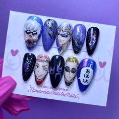 Nanami Gojo, Jujutsu Kaisen Nanami, Gojo Itadori, Anime Jujutsu Kaisen, Happy Nails, Cute Gel Nails, Anime Inspired Outfits