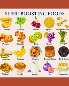 Sleep Boosting Foods  #sleep #love #sleeping #health #sleepy #bed #relax #wellness Tips For Good Sleep, What To Eat Before Bed, Food To Help Sleep, Foods For Sleep, Foods To Eat Before Bed, Help Sleeping, Calming Food, Bedtime Snack, Herbs For Sleep