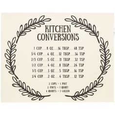 an old recipe book with instructions on how to cook the kitchen conversisons