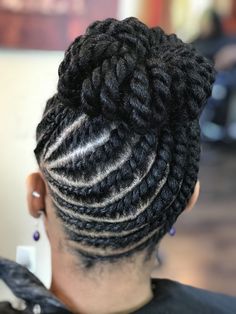 hairstyles updo hair natural twist flat women short cornrow hairstyle braids styles bun twisted feed braided cornrows updos simple protective Cornrows And Twists, Cornrows Ideas, Twist Cornrows, Flat Twist Hairstyles, Braids Twist, Twist Updo, Flat Twist Updo, Natural Hair Transitioning