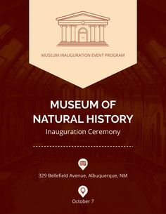 Museum Inauguration Event Program Template  Visme Event Advertisement, Inauguration Ceremony, Event Program, Program Template, Programming