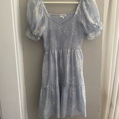 Madewell Dress Size Small Stunning Worn Once! The Prettiest Way To Be Comfy (And The Latest Take On Our Best Seller), This Silk Mini Dress Has A Sweetheart Neckline, Ruffled Puff Sleeves And A Stretchy Smocked Bodice. Easy On The Body But So Special You'll Want To Wear It Everywhere You Go. Falls 36" From High Point Of Shoulder (Based On Size M). Silk. Polyester Lining. Pockets. Hand Wash. Madewell Dress, Smocked Mini Dress, Dresses Silk, Madewell Dresses, Silk Mini Dress, High Point, Best Seller, Sweetheart Neckline, Puff Sleeves