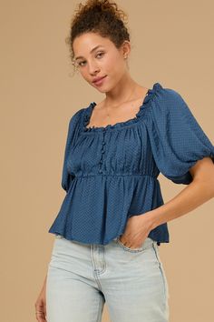 Embrace your inner dreamer with this effortlessly chic babydoll top. The playful puff sleeves and relaxed fit create a look that's both sweet and sophisticated. Perfect for a day of errands or a casual night out, this top is your new go-to for effortless style. Babydoll Blouse, Bow Sweater, Cardigan Crop, Casual Night Out, Babydoll Top, Altar'd State, Crop Blouse, Dress With Bow, Womens Fall