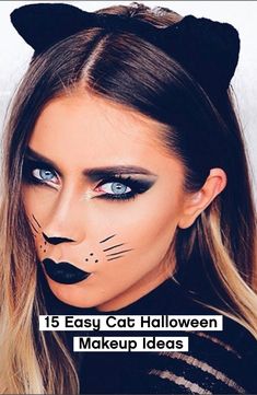 Catwoman Makeup, Cat Face Makeup, Simple Cat Makeup, Halloween Makeup Tutorial Easy, Halloween Makeup Clown