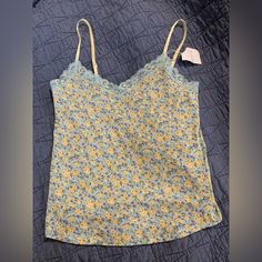 Adorable Floral Print Camisole Medium Adjustable Straps / 92% Rayon/8% Spandex Floral Camisole, Green Lavender, Only Hearts, Lavender Floral, Heart Top, Mint Green, Camisole Top, Adjustable Straps, Lavender