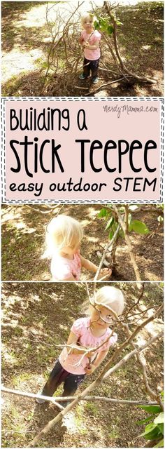 Stick Teepee, Play Prompts, Natural Playground Ideas, Lauren Anderson, Playground Landscaping, Outdoor Skills, Science Stem, Playground Ideas, Invitation To Play