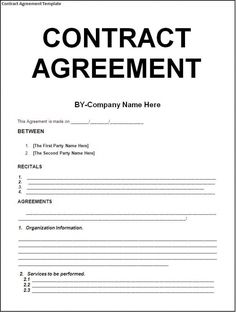 a form of agreement for a company that is not in the process of being signed