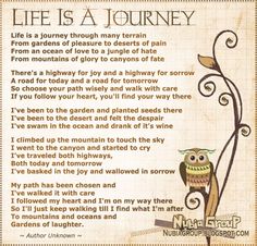 a poem with an owl sitting on a tree branch and the words life is a journey