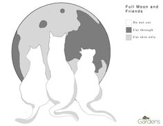 two cats are standing in front of the moon