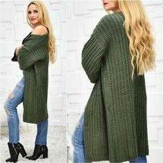 Chunky Knit Green Cardigan Cardigans are a Fall/Winter essential. They are easy to wear over a top with jeans, with a dress and heels or slacks and a blouse!This olive green oversized chunky knit cardigan. Lovely soft material and a must have!!This is one size fits a s-xl Chunky Knit Sweater For Fall, Casual Open Front Sweater Coat For Winter, Trendy Acrylic Outerwear For Fall, Chic Fall Cardigan, Casual Non-stretch Winter Outerwear, Chunky Knit Sweater For Workwear In Winter, Chic Acrylic Fall Cardigan, Fall Chunky Knit Cardigan, Fall Chunky Knit Acrylic Outerwear