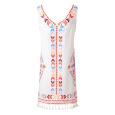 FAST SHIPPING Women Dress Vestidos Verano Summer Bohemia Tassel Casual Print Sleeveless Beach Mini Dress Sundress JKP3757 Sleeveless Summer Dress With Back Tassel Tie-up, Sleeveless Boho Print Dress For Beach Cover-up, Multicolor Fringe Dress For Beach, Multicolor Fringe Beach Dress, Sleeveless Boho Dress For Vacation, White Bohemian V-neck Sleeveless Dress, White V-neck Bohemian Sleeveless Dress, Bohemian Sleeveless Dress For Beach Season, White Bohemian Sleeveless Beach Dress