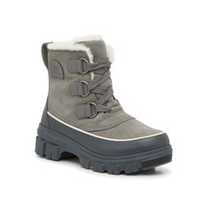 SOREL-Tivoli V Snow Boot If the weather outside is frightful, lace-up the Tivoli V snow boots from Sorel and feel delightful! This waterproof pair offers insulation and traction features to ensure that you stay warm, dry, and steady on your feet in every forecast. Click here for Boot Measuring Guide. Sorel Tivoli, Snow Boots, Stay Warm, Lace Up, Grey, Boots