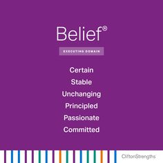 a purple background with the words belief on it