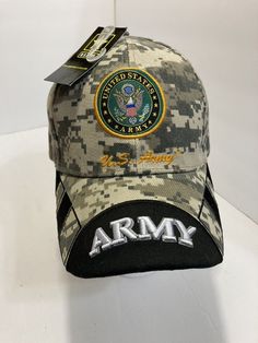 NWT US Army digital camouflage Kys design officially licensed adjustableball cap. Embroidered, US Army emblem. Army Emblem, Digital Camouflage, Army Hat, United States Army, Us Army, Camouflage, Accessories Hats, Shoe Accessories, Mens Accessories