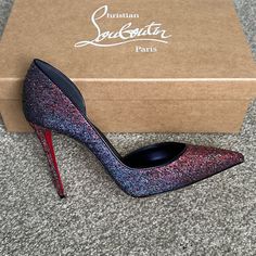 Christian Louboutin Iriza Half D'orsay Pointed Toe Pump Euro Size 39 / Us Size 9 100mm Heel Multicolor Lurex / Glitter Fabric With Prominent Red, Blue And Purple Hues Included: Original Box, Dust Bag, Extra Heel Tips Purple Louboutin Heels, Christian Louboutin Iriza, Louboutin Heels, Glitter Fabric, Purple Hues, Christian Louboutin Shoes, Shoes Women Heels, Red Blue, Christian Louboutin