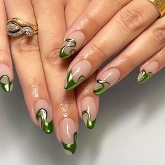 PRICES MAY VARY. 💚[ Package Includes ] Each package contains 24pcs press on nails with 12 different sizes, 24pcs jelly gums in 1 sheet, 1pcs nail file and 1pcs wooden stick. Enhance your St. Patrick's Day celebrations with our vibrant press on nails. 💚[ St. Patrick's Day Theme ] Fake nails are designed with green ripples patterns, adding a touch of vibrant charm to your nails, perfectly matching the St. Patrick's Day theme. Perfect for nail salons and DIY home nail art. 💚[ Safe Material ] Gre Nagel Tips, Fake Nails With Glue, White Nail, Fire Nails, Pretty Acrylic Nails, Best Acrylic Nails, Nail Accessories