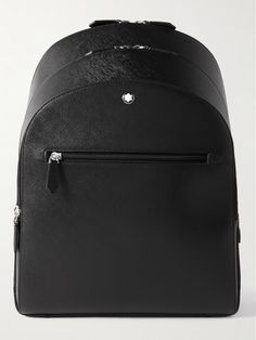 Montblanc's 'Sartorial' line combines clean lines with practical design. Smart enough to carry to the office, this backpack is made from cross-grain leather and has three separate compartments, including a padded laptop sleeve, to keep everything neatly organised. High-end Leather Backpack, Elegant Business Backpack, Luxury Leather Backpack For Office, Luxury Backpack With Palladium Hardware, Designer Leather Backpack For Business, Classic Office Backpack, Classic Business Backpack, Luxury Backpack For Workwear, Luxury Backpack For Work