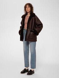 Eva Shearling Coat Dark Brown Brown Shade, Fitted Coat, Street Style Edgy, Brown Shades, Nudie Jeans, Shearling Coat, Inspiration Style, Dark Brown, Winter Outfits