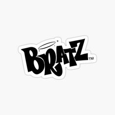 a sticker with the word braz in black and white on it's side