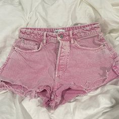 Zara Pink Jean Shorts, Size 8 Like Brand New. Message Me Before Buying. Open To Offers! Pink Cutoff Bottoms For Summer, Trendy Pink Cutoff Bottoms, Pink Jean Shorts For Summer Day Out, Pink High-rise Bottoms For Day Out, Trendy Pink Relaxed Fit Jean Shorts, Pink Jean Shorts For Day Out In Summer, Pink Mid-rise Shorts With Pockets, High Waist Relaxed Fit Pink Shorts, Zara High Waist Summer Bottoms