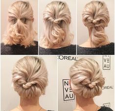 Short Hair Prom Updos, Easy Chignon, Updos Homecoming, Sanggul Modern, Prom Hair Updo, Hairstyles Straight, Prom Hairstyles For Short Hair, Homecoming Hair