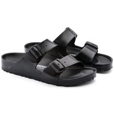 Birkenstock Eva, Birkenstock Arizona Eva, Arizona Eva, Black Birkenstock, Birkenstock Men, Tokyo Street Fashion, European Shoes, Two Strap Sandals, Birkenstock Black