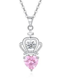 PRICES MAY VARY. ♛ Suitable for your princess/queen ♛ This cute and fashionable heart cubic zirconia crown pendant necklace is a beautiful piece of jewelry fit for a royalty. Surprise for the little princess in your life. Perfect Princess Crown Gifts for Daughter Granddaughter Niece Teen Girl ♛Best Birthday Gifts♛ Amethyst for February, symbolize Integrity & Inner Peace.Heart birthstone jewelry symbolizes your forever love,This is a nice way to commemorate your birth month and express ur love. M Women Birthday Party, Peace Heart, Crown Pendant Necklace, Gifts For Daughter, Crown Pendant, Necklace For Girls, Woman Birthday Party, Girl Flower, Queen Crown