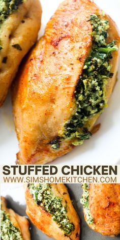 Chicken Stuffed with Ricotta and Spinach Spinach And Feta Stuffed Chicken Rolls, Chicken Ricotta Meatballs With Spinach, Chicken Stuffed With Spinach And Ricotta, Keto Feta Spinach Stuffed Chicken, Ricotta Stuffed Chicken Breast, Baked Cajun Chicken, Chicken Breast Crockpot Recipes, Crockpot Chicken Breast, Cheese Stuffed Chicken