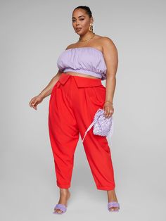 Gabi Fresh, Wide Width Boots, Printed Flare Pants, Tie Waist Pants, Shade Of Red, Striped Wide Leg Pants, Sale Clothing, Fashion To Figure, Embellished Jeans