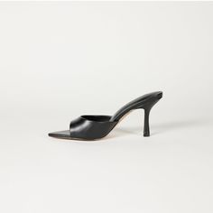 100% Polyurethane Heel Height Is Approximately 3 Inches (7.6 Cm) Slip On Mule Style Stiletto Heel Wide Front Strap Pointed Toe Black Sparkly Heels, Silver Platform Heels, Ysl Heels, Low Heel Pumps, Strappy Shoes, Sparkly Heels, Lace Heels, Black Leather Loafers, Platform Heels Chunky