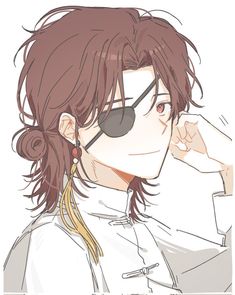 an anime character with long hair and glasses