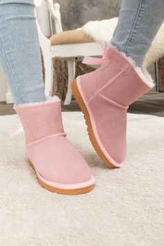 Pink Bow Ugg, Ugg Mini Boots, Ugg Bailey Bow, Mini Boots, Butterfly Bow, Bailey Bow Uggs, Ugg Bailey, Reindeer Headband, Ugg Mini