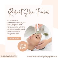 Book our radiant skin facial today for glowing and radiant looking skin! Give us a call at 954-909-9065 to schedule an appointment today! #radiant #facial #spa #fortlauderdale Skin Facial, Better Body, Body Spa, Short Acrylic, Facial Spa, Short Acrylic Nails, A Call, Radiant Skin