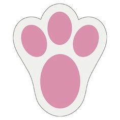 a pink paw sticker on a white background with an animal's foot in the center