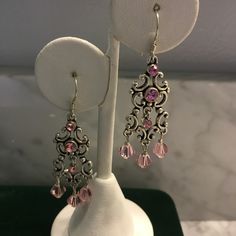 These Are Handmade Earrings That I Made. The Earwire Is Sterling Silver. The Crystals Are Genuine Swarovski Crystal In A Light Pink Sapphire Color. Chandeliers Include Swarovski Crystals As Well. These Are New, Never Worn. Great For Getting Dressed Up Or Even With Jeans! These Are Great Statement Earrings! Host Pick Best Of Boutiques 5.17.19 Door Decorating, Sapphire Color, Getting Dressed, Light Pink Color, Chandelier Earrings, Pink Sapphire, Miraculous Ladybug, Handmade Earrings, Swarovski Crystal