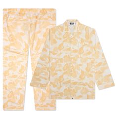 Composed of a cotton blend, the Valentine Chocolate Camo Pajamas make an impression on any apparel collection. The pajama top features a button-down closure in addition to a spread closure. Side pockets and an elastic waistband can be found at the pants. The all-over camo print completes the design. DUE TO THE LIMITED NATURE OF THIS PRODUCT, ALL SALES ARE FINAL. THIS ITEM IS NOT ELIGIBLE FOR DISCOUNTS OR SPECIAL PROMOTIONS. Cotton blend Button-down closure All-over camo print Elastic waistband R Camo Pajamas, Trim Styles, Valentine Chocolate, Script Logo, A Bathing Ape, Special Promotion, Pajama Top, Camo Print, The Limited