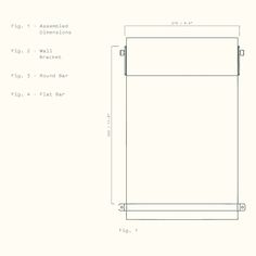 a drawing of the front and back side of a door with measurements for each section